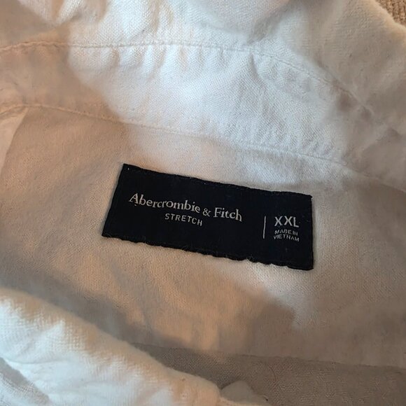 Abercrombie & Fitch Men’s XXL Button Down Shirt White Oxford Stretch - Picture 3 of 8
